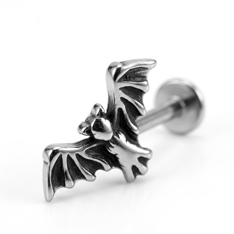 Piercing con pipistrello in Acciaio Chirurgico 316L - Piercing per lobo, helix, forward helix, conch, flat, tragus