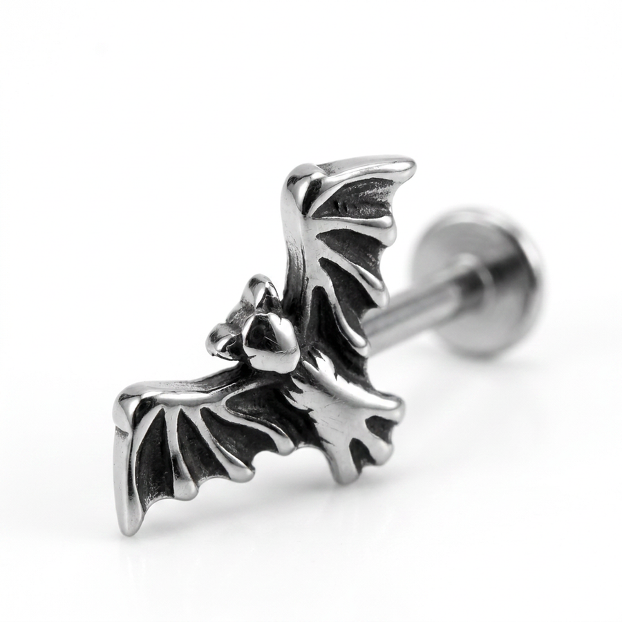 Piercing con pipistrello in Acciaio Chirurgico 316L - Piercing per lobo, helix, forward helix, conch, flat, tragus