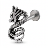 Piercing con serpente in Acciaio Chirurgico 316L - Piercing per lobo, helix, forward helix, conch, flat, tragus