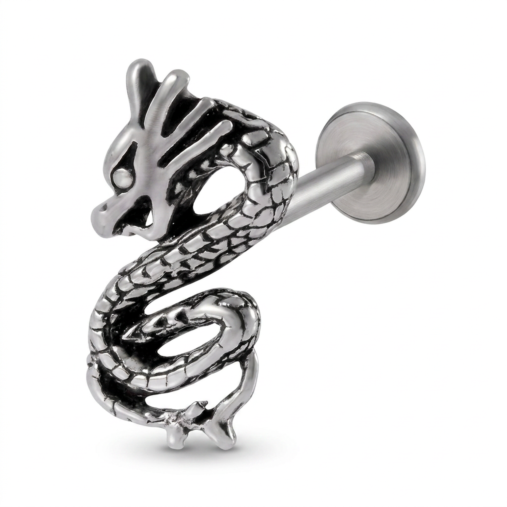 Piercing con serpente in Acciaio Chirurgico 316L - Piercing per lobo, helix, forward helix, conch, flat, tragus