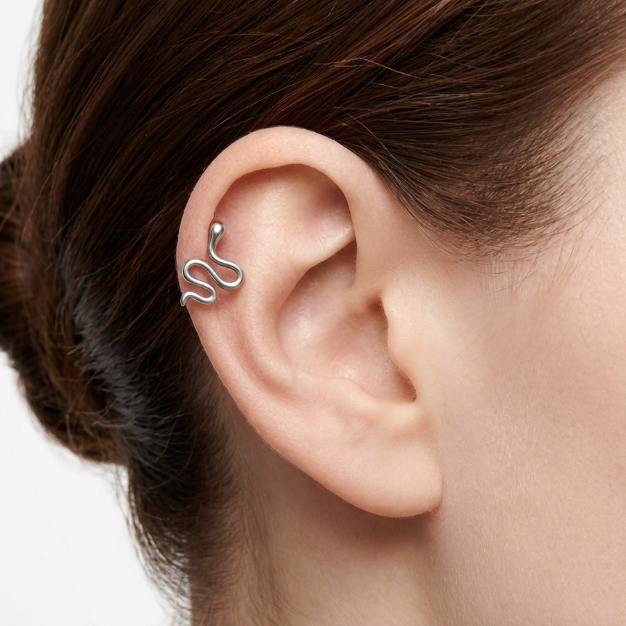 Piercing con serpente in Acciaio Chirurgico 316L - Piercing per lobo, helix, forward helix, conch, flat, tragus