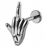 Piercing con mano in Acciaio Chirurgico 316L - Piercing per lobo, helix, forward helix, conch, flat, tragus