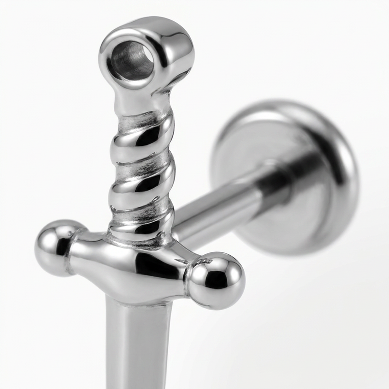 Piercing con spada in Acciaio Chirurgico 316L - Piercing per lobo, helix, forward helix, conch, flat, tragus