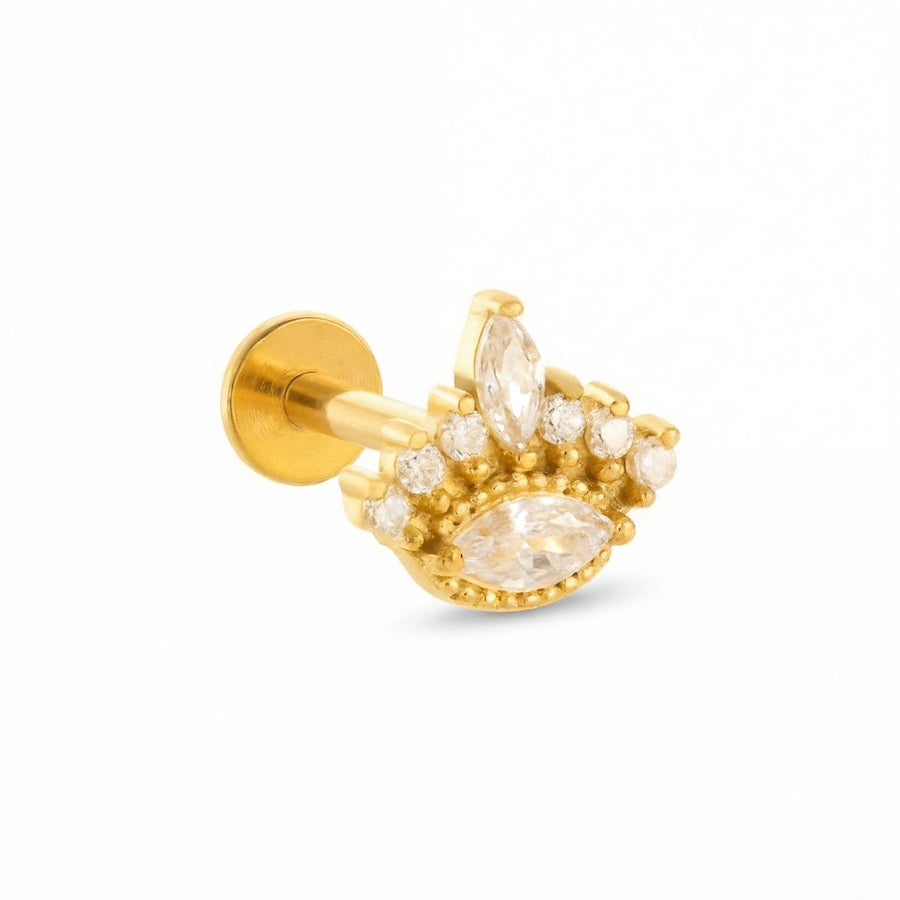 Barretta con zirconi in Acciaio Chirurgico 316L- Piercing per lobo, helix, forward helix, conch, flat, tragus