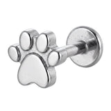 Piercing con zampetta in Acciaio Chirurgico 316L - Piercing per lobo, helix, forward helix, conch, flat, tragus