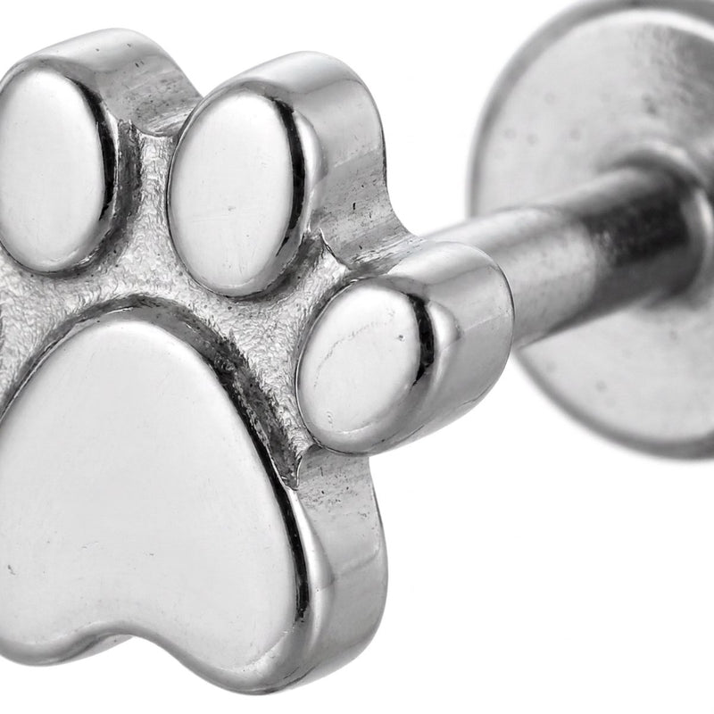 Piercing con zampetta in Acciaio Chirurgico 316L - Piercing per lobo, helix, forward helix, conch, flat, tragus