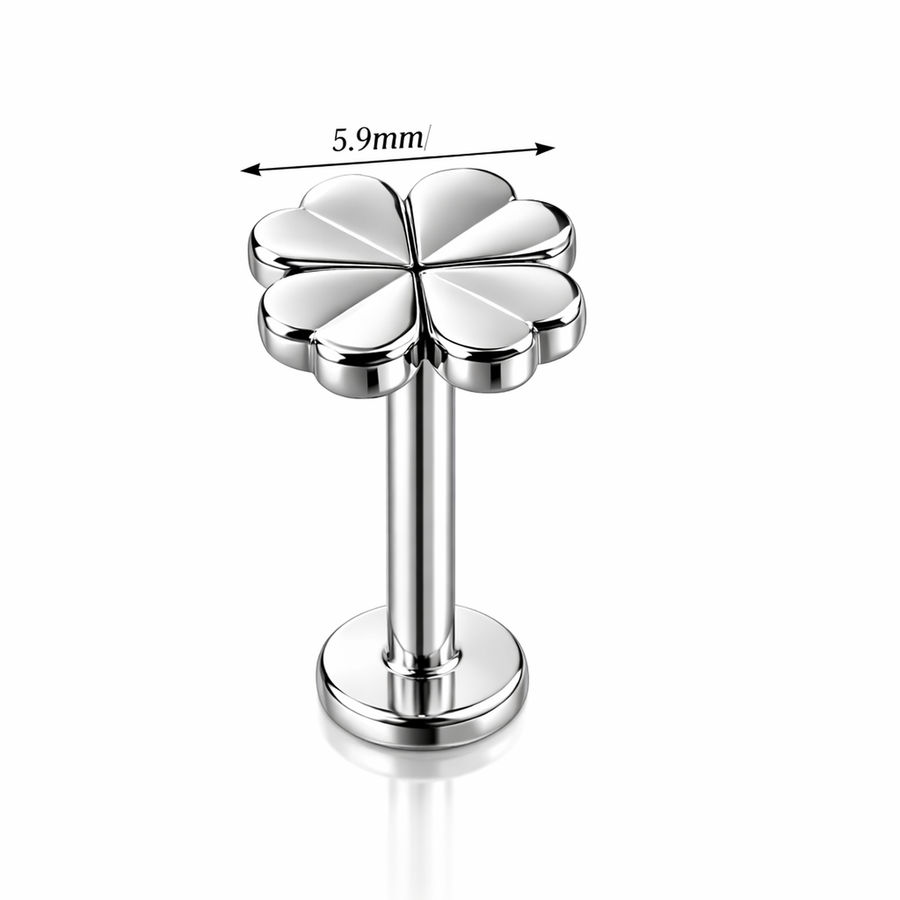 Piercing quadrifoglio in Acciaio Chirurgico 316L - Piercing per lobo, helix, forward helix, conch, flat, tragus