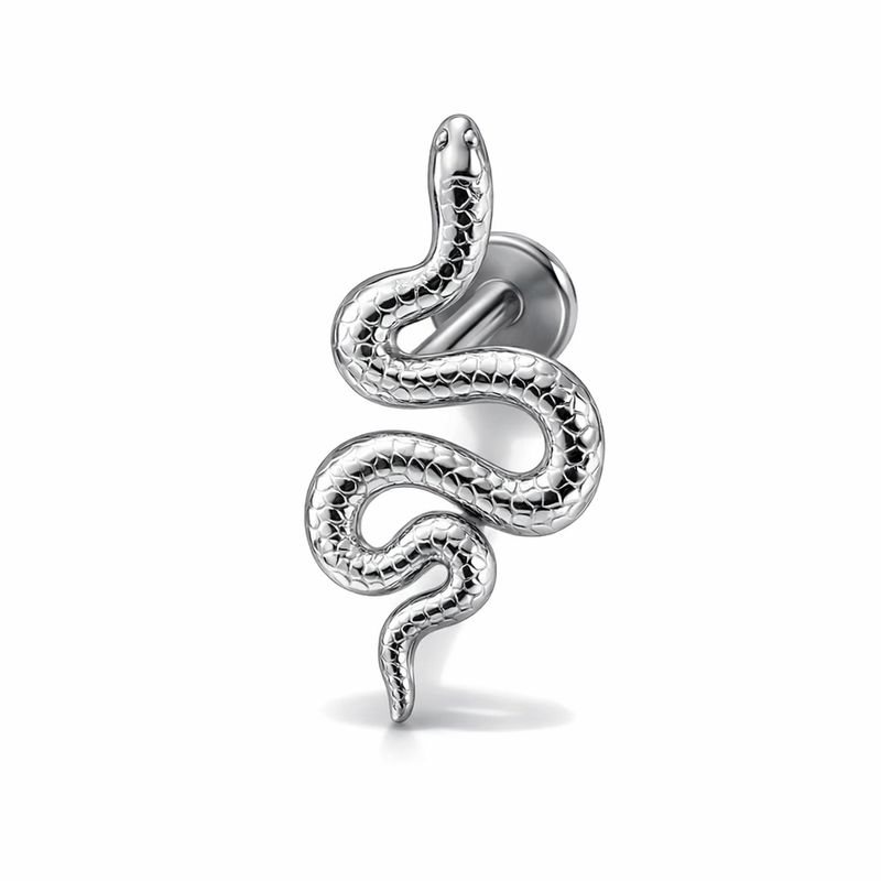 Piercing con serpente in Acciaio Chirurgico 316L - Piercing per lobo, helix, forward helix, conch, flat, tragus