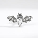 Piercing con pipistrello e zirconi in acciaio chirurgico 316L - Piercing per lobo, helix, forward helix, conch, flat, tragus