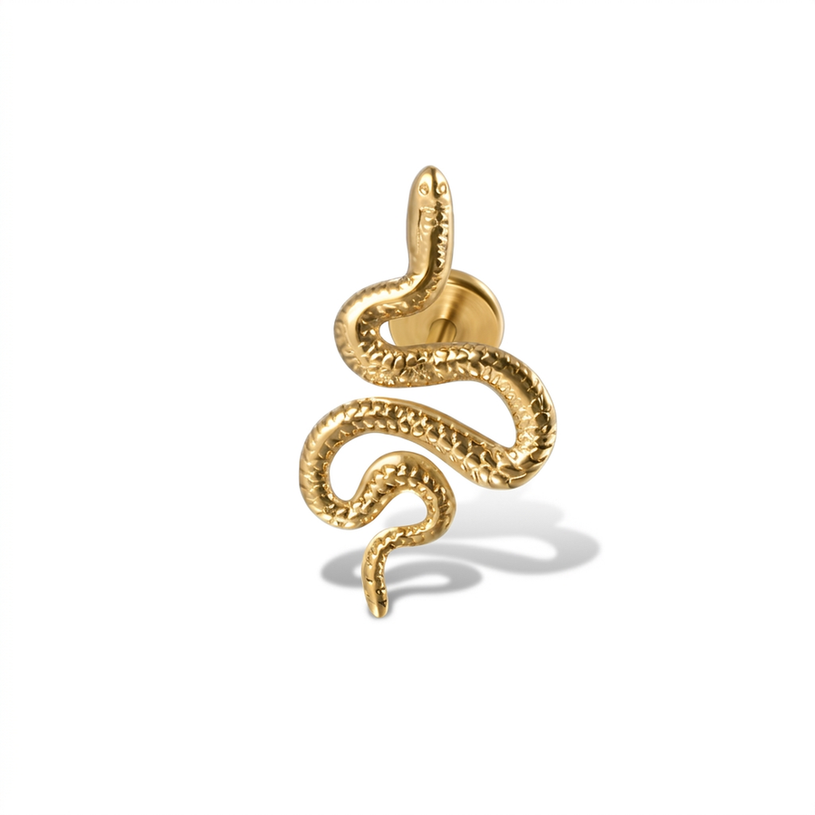 Piercing con serpente in Acciaio Chirurgico 316L - Piercing per lobo, helix, forward helix, conch, flat, tragus
