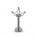 Piercing con tre zirconi in Acciaio Chirurgico 316L - Piercing per vertical helix