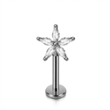 Piercing con fiore di zirconi in Acciaio Chirurgico 316L - Piercing per vertical helix