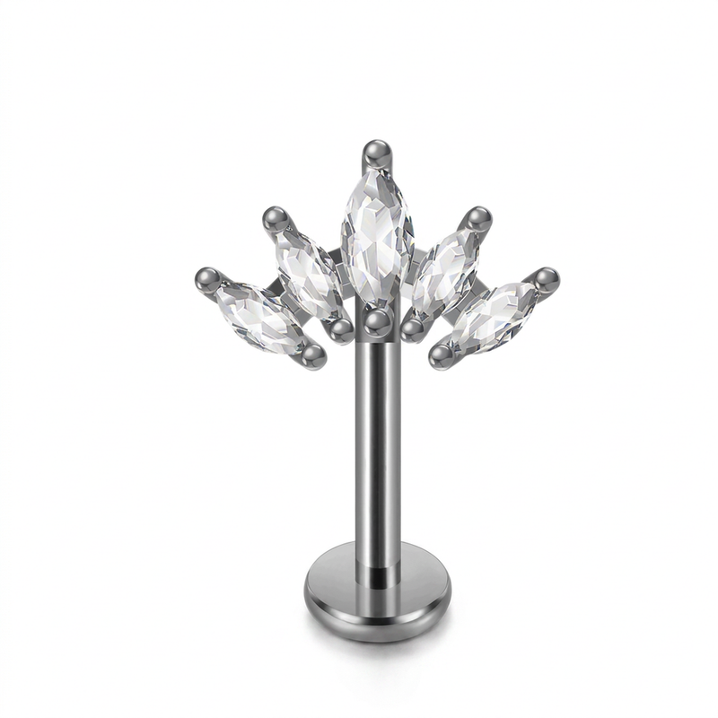 Piercing con cinque zirconi in Acciaio Chirurgico 316L - Piercing per vertical helix