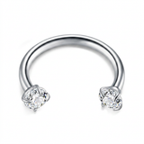 Piercing con zirconi in acciaio chirurgico 316L - Piercing per lobo, helix, rook, daith, septum, forward helix, tragus