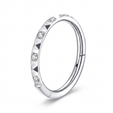 Cerchietto con zirconi alternati in Acciaio Chirurgico 316L - Piercing per lobo, helix, forward helix, conch, tragus, antitragus, rook