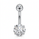 Piercing con zircone rotondo in Acciaio Chirurgico 316L - Piercing per ombelico