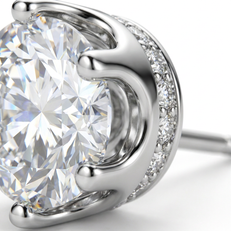Cerchietto con zirconi a forma di croce in Argento 925 - Orecchino per lobo