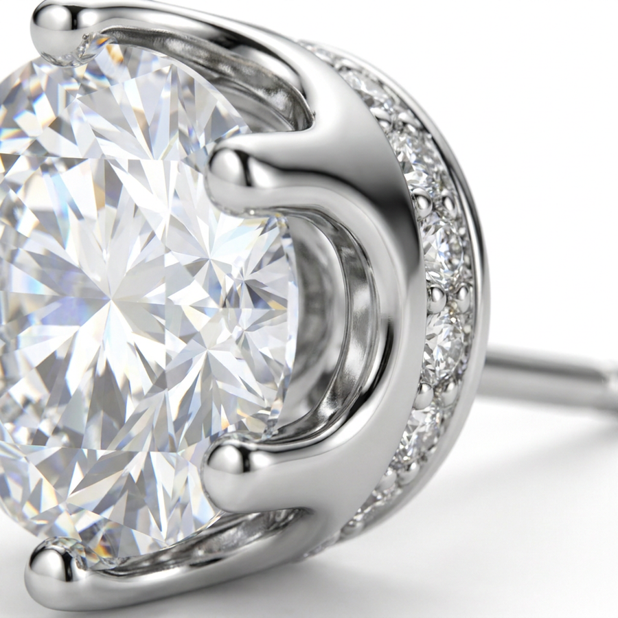 Cerchietto con zirconi a forma di croce in Argento 925 - Orecchino per lobo