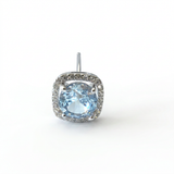 Brillantino con zircone azzurro in Argento 925 - Orecchino per lobo