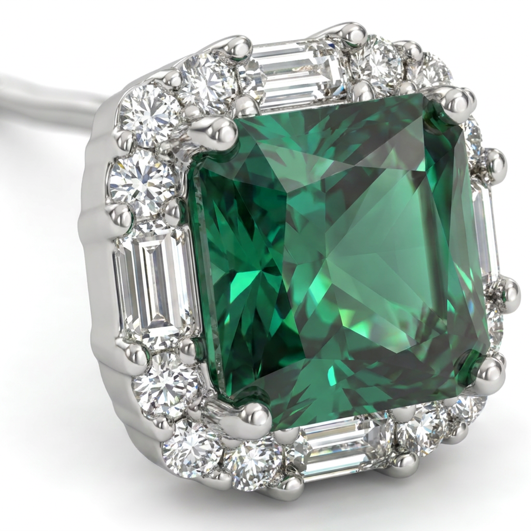 Brillantino con zircone verde in Argento 925 - Orecchino per lobo