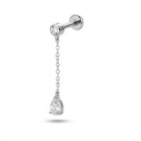 Piercing con zirconi in Titanio G23- Piercing per Lobo, helix, forward helix, flat, tragus