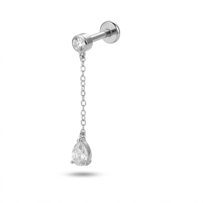 Piercing con zirconi in Titanio G23- Piercing per Lobo, helix, forward helix, flat, tragus