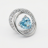 Brillantino intrecciato con zircone azzurro in Argento 925 - Orecchino per lobo
