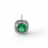 Brillantino con zircone verde in Argento 925 - Orecchino per lobo