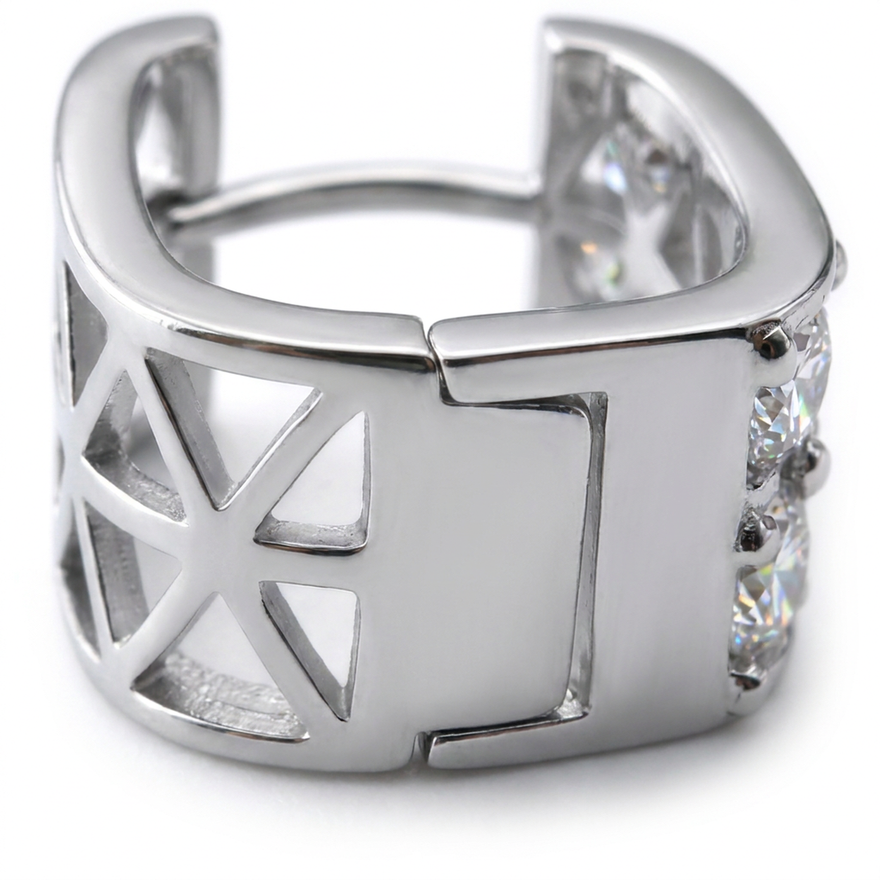 Cerchietto con zirconi in Argento 925 - Orecchino per lobo