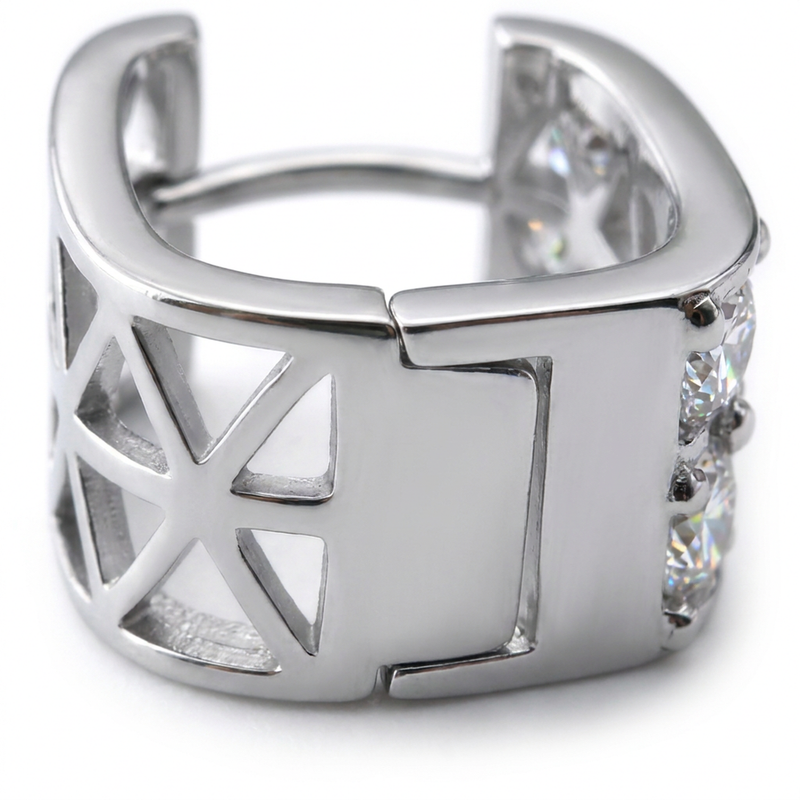 Cerchietto con zirconi in Argento 925 - Orecchino per lobo