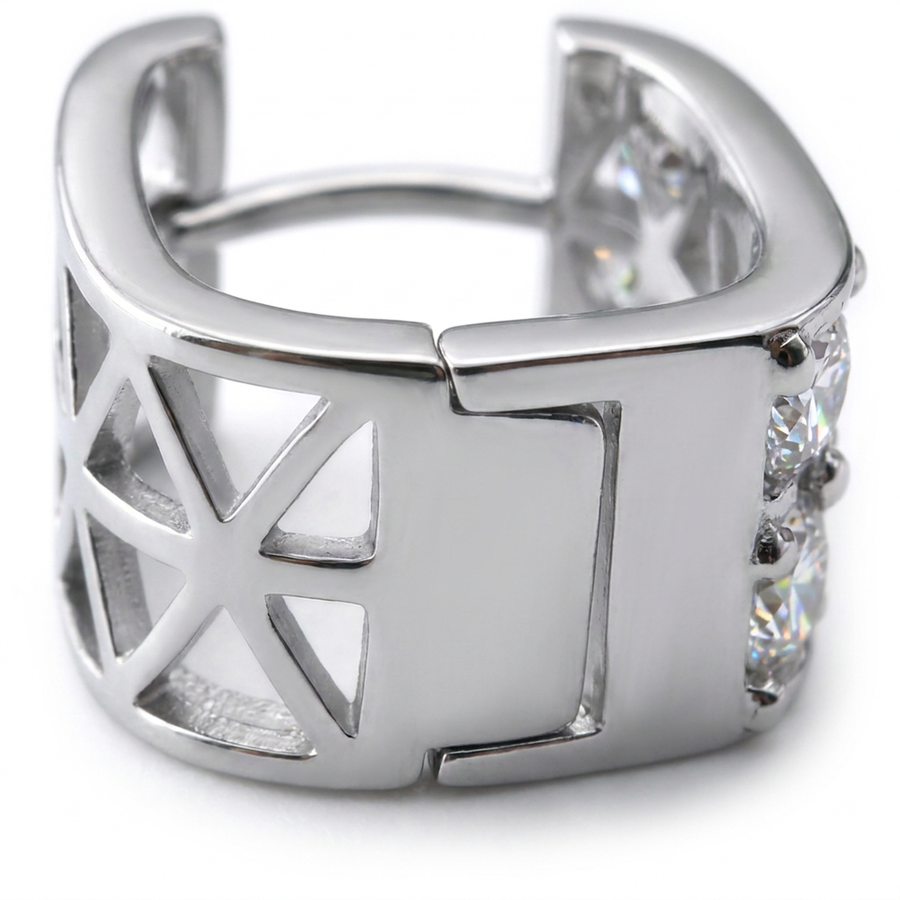 Cerchietto con zirconi in Argento 925 - Orecchino per lobo