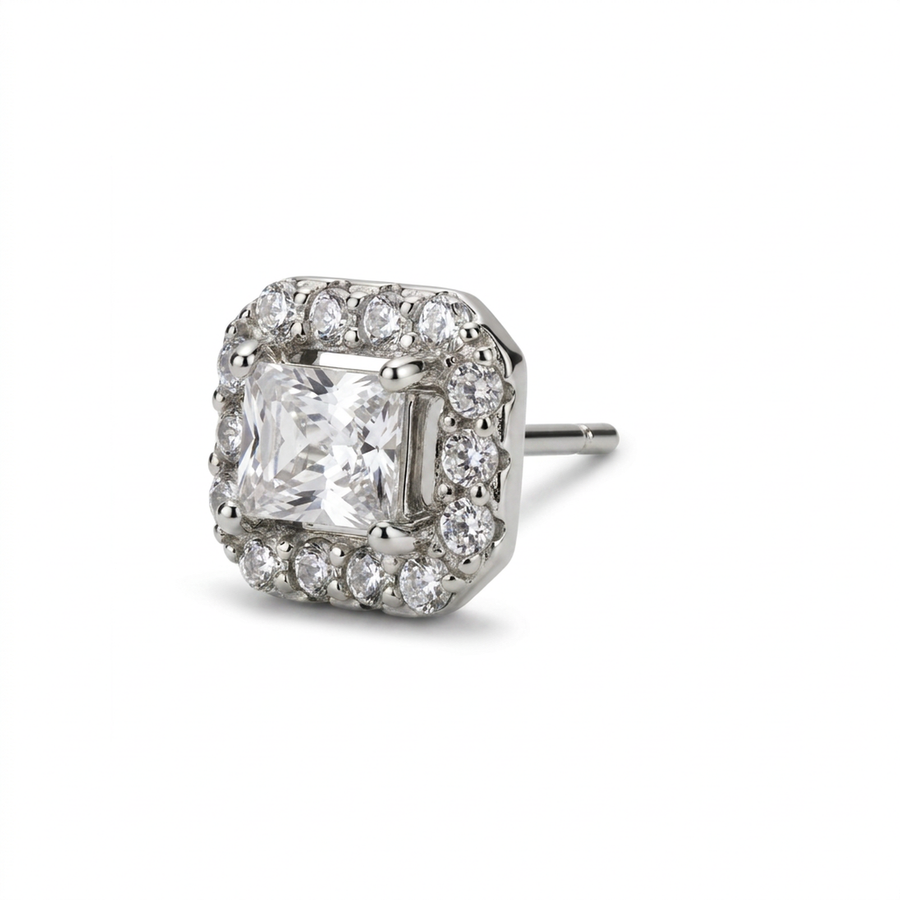 Brillantino con zirconi in Argento 925 - Orecchino per lobo