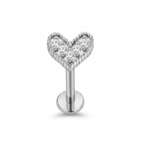Piercing con cuore in Acciaio Chirurgico 316L - Piercing per lobo, helix, forward helix, conch, flat, tragus