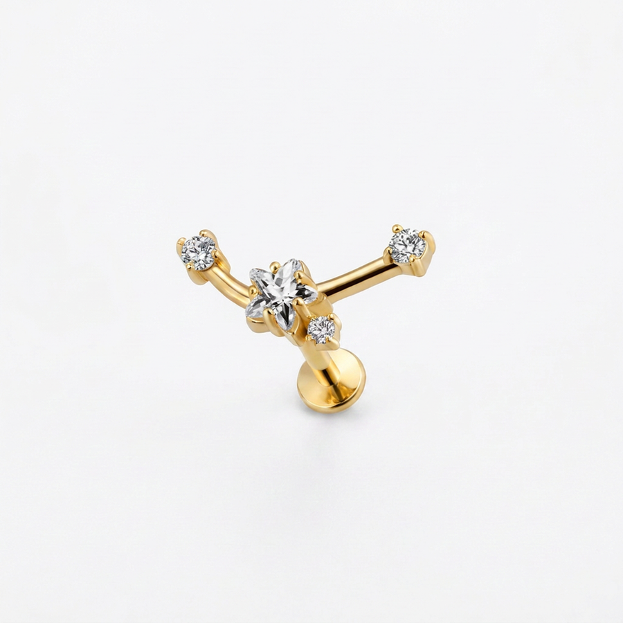 Piercing con costellazione in Acciaio Chirurgico 316L - Piercing per lobo, helix, conch, flat