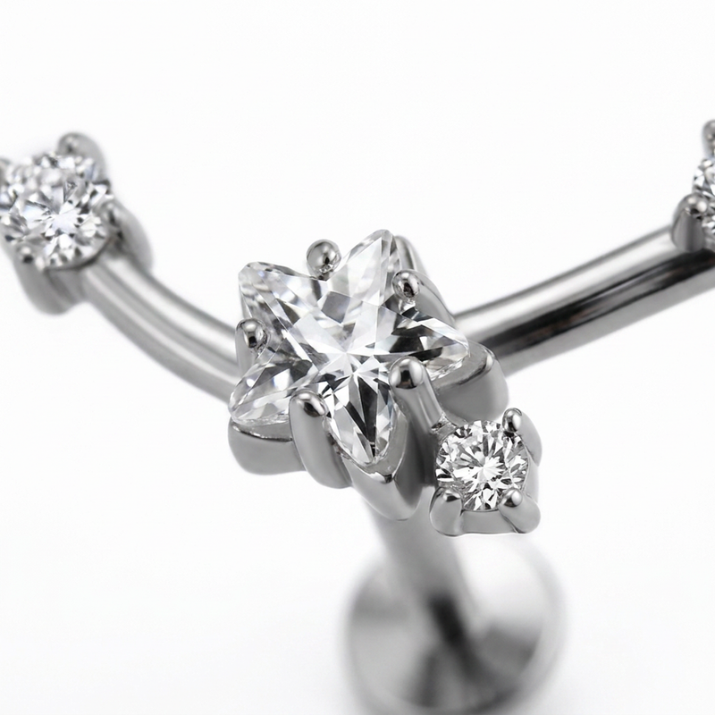Piercing con costellazione in Acciaio Chirurgico 316L - Piercing per lobo, helix, conch, flat