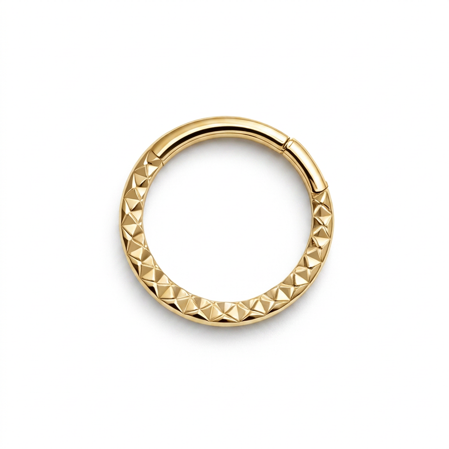 Cerchietto con lavorazione in Acciaio Chirurgico 316L - Piercing per lobo, helix, forward helix, conch, tragus