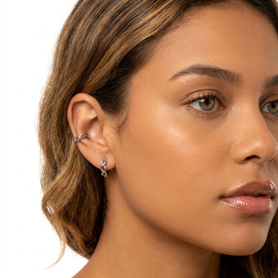 Cerchietto con infinito in Acciaio Chirurgico 316L - Piercing per lobo, helix, forward helix, conch, tragus, antitragus, rook