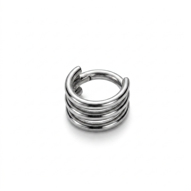 Cerchietto con tre fasce in Acciaio Chirurgico 316L - Piercing per Lobo, helix, forward helix, conch, tragus