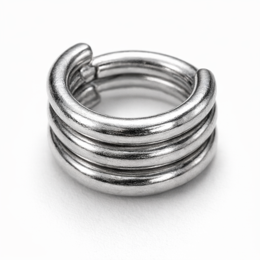 Cerchietto con tre fasce in Acciaio Chirurgico 316L - Piercing per Lobo, helix, forward helix, conch, tragus