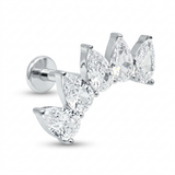 Piercing con arco di zirconi in Titanio F136 - Piercing per lobo, helix, conch, flat, tragus