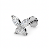 Piercing con farfalla in Acciaio Chirurgico 316L - Piercing per lobo, helix, forward helix, conch, flat, tragus
