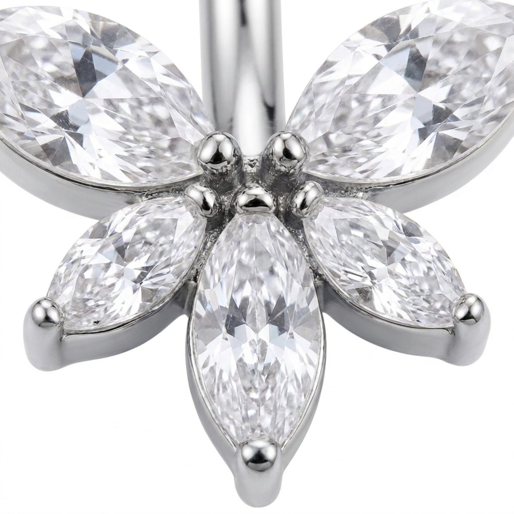 Piercing con zirconi in Titanio G23 - Piercing per ombelico