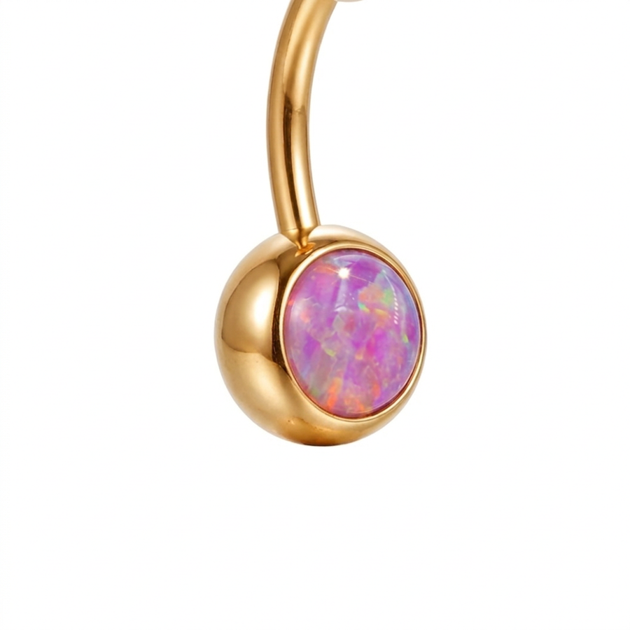 Piercing con pietra multicolor in Titanio G23 - Piercing per ombelico