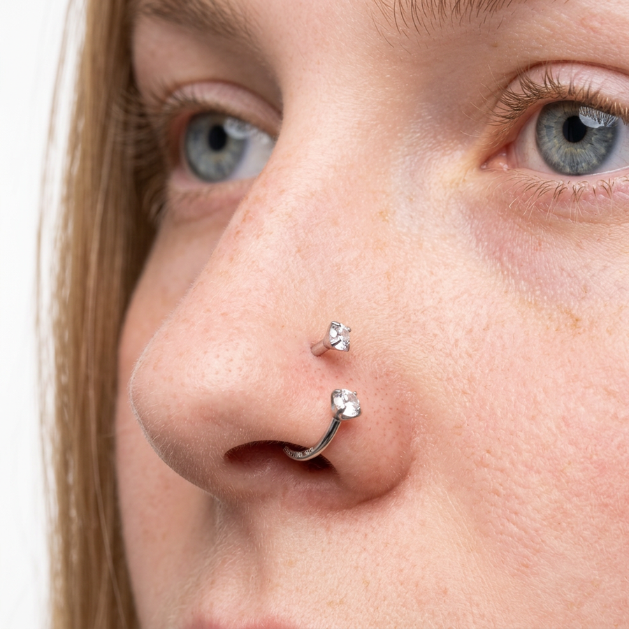 Piercing con zirconi in Titanio G23 - Piercing per nostril