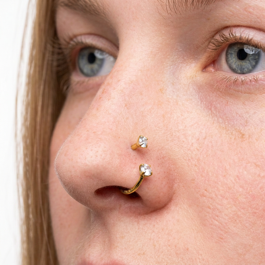 Piercing con zirconi in Titanio G23 - Piercing per nostril