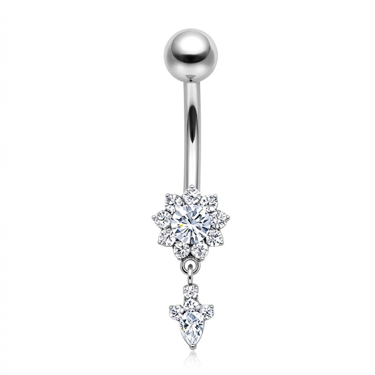 Piercing con zirconi in Titanio G23 - Piercing per ombelico