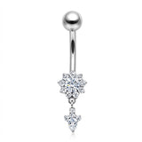 Piercing con zirconi in Titanio G23 - Piercing per ombelico