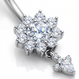 Piercing con zirconi in Titanio G23 - Piercing per ombelico
