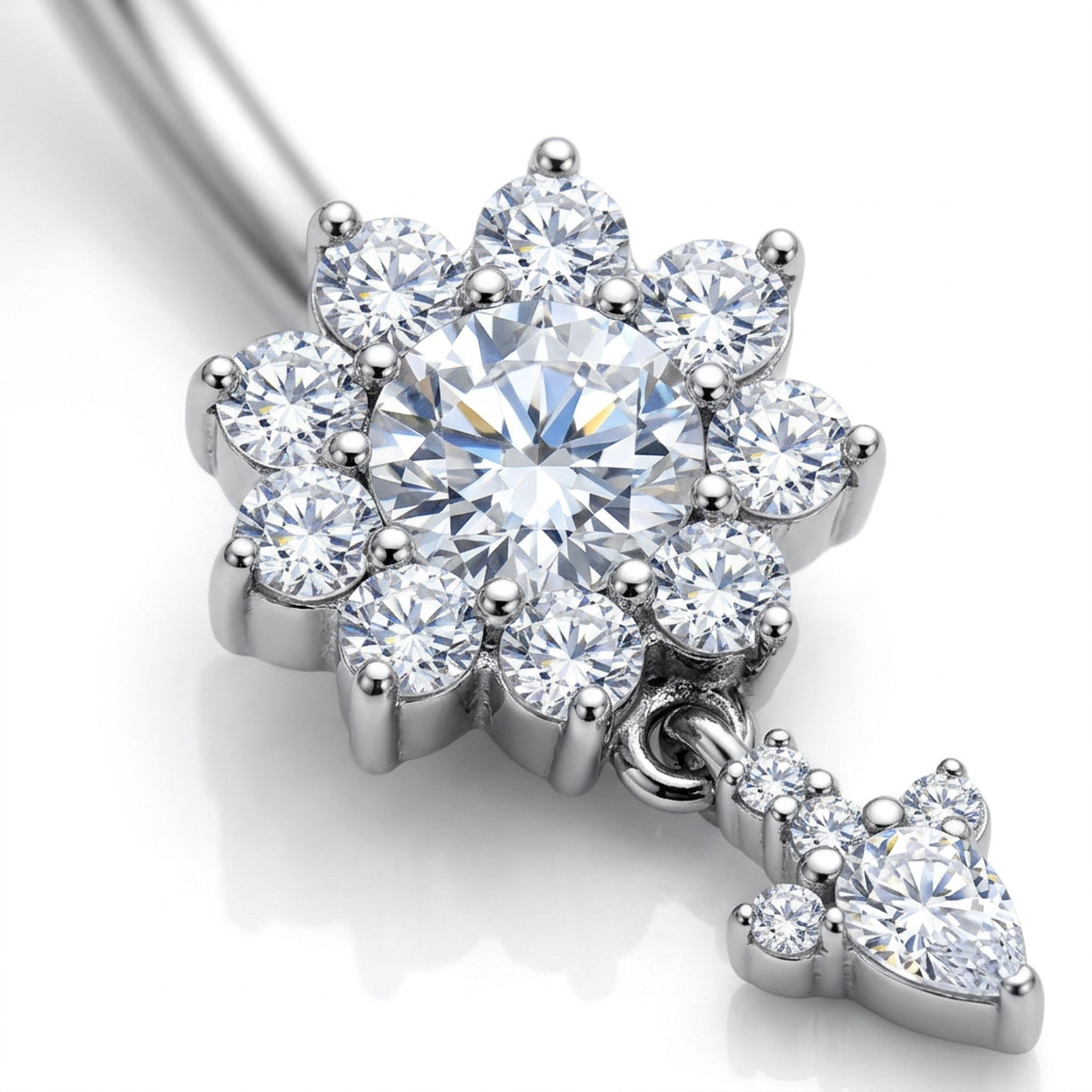 Piercing con zirconi in Titanio G23 - Piercing per ombelico