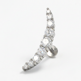 Piercing Helix Corona di Zirconi in Acciaio Chirurgico 316L
